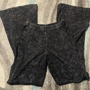 Black Zenana acid wash stretchy pants